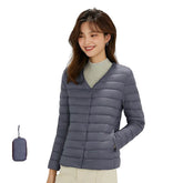 Womens Down Jacket Packable Lightweight Two Wear Waterproof Coat-DarkBlue
