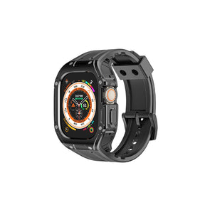 Military Watchbands with Heavy Duty Case TPU for iWatch Ultra-BlackA