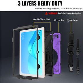 OnePiece Tablet Case Heavy Duty Anti-fall Protective Cover Bulit-in Kickstand For HuaWei MediaPad M6 10.8inch 2019/Matepad 10.8inch-Purple