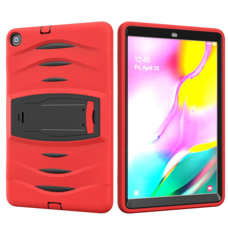 Shock Wave Kickstand Case Anti-Fall Protection For Samsung Tab A 10.1 T510/T515(2019)-Red