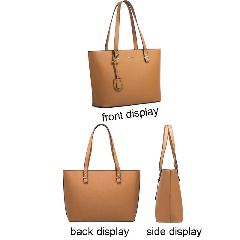 Women Retro Large Capacity Four-piece Sets Handbags Shoulder Bags Tote-Brown