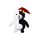 Christmas Hat Black White Bear Plush Doll for Birthday Child Pillow Toy Home Decor Adornment -25cm