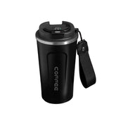 510ML Smart Travel Coffee Mug 304 Stainless Steel LED Display with Rope-Black