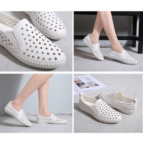 Womens Cutout Slip on Shoes for Summer Fashion Flat Loafers