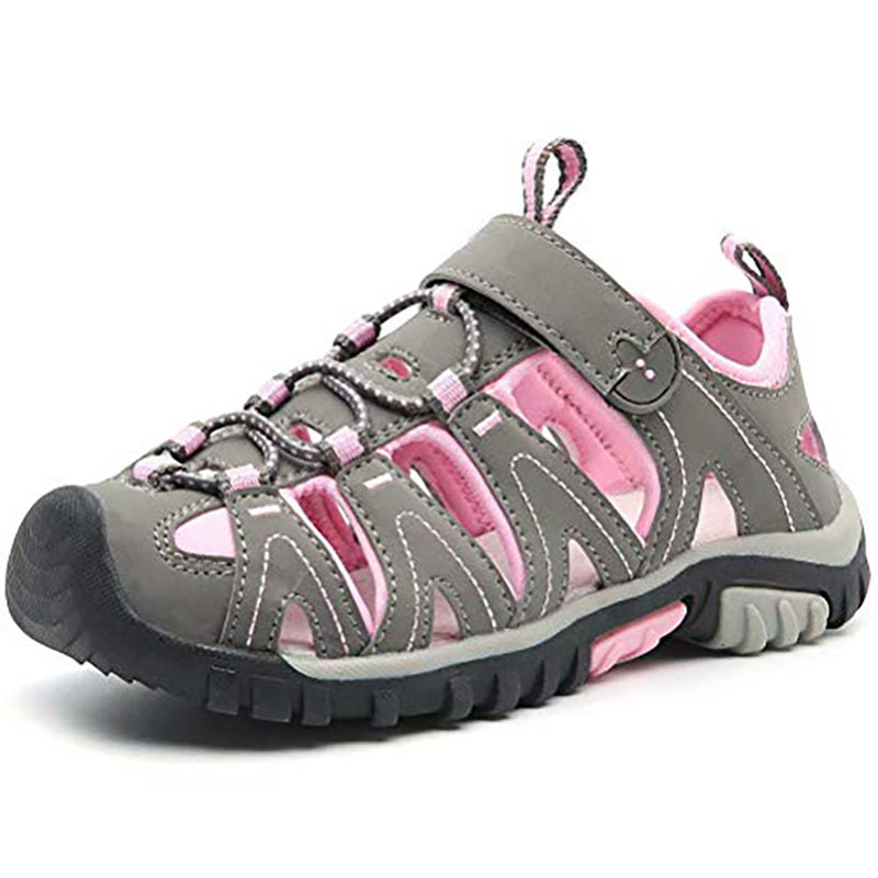 Boys Girls Sport Water Sandals Closed-Toe Outdoor Non-slip Flat-Pink