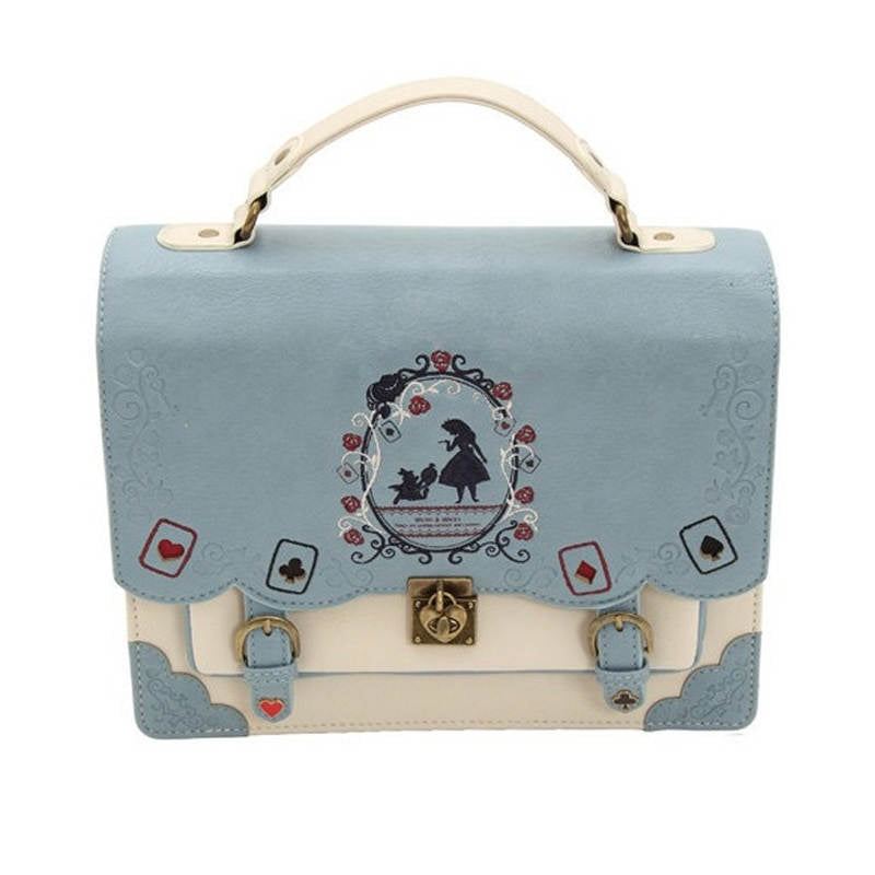 Women Vintage Messenger Bag Lolita Cute Handbags for Girls-Blue