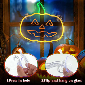 Halloween Pumpkin Neon Light Decor USB Powered for Window Wall Party