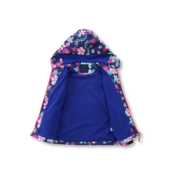 Boys Girls Rain Jackets Lightweight Waterproof Hooded Windbreakers For Kids-Dark Blue