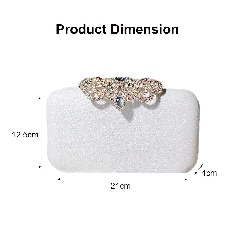 Ladies Rhinestones Clutch Crown Decoration Vintage Evening Bag-Write