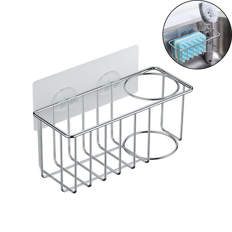 3-in-1 Sink Caddy Adhesive Sponge Holder Rust Proof Kitchen Accessory