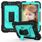 Rainbow Tablet Case An-fall Protective Cover For Samsung Galaxy Tab A 8.4 T307 2020-Black&Aqua