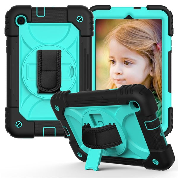 Rainbow Tablet Case An-fall Protective Cover For Samsung Galaxy Tab A 8.4 T307 2020-Black&Aqua