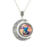 Moon Pendant Necklace Cartoon Stitch Chain-2