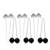 6 Pcs Ladder Toss Ball Replacement Set Kid Safe Soft Rubber Golf Balls-Black+White