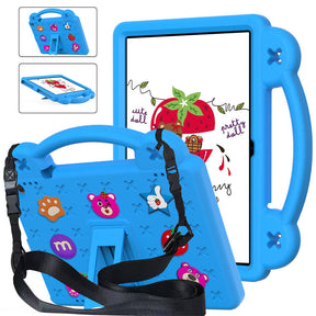 Strawberry Tablet Case With Holder Shoulder Strap for ONN 10.1 Inch 2022 Gen3-SkyBlue