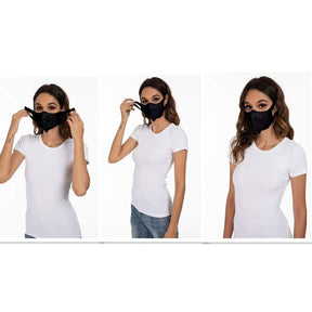 50pcs 3D Disposable Adults Face Mask Elastic Cloth Breathable Face Mask-Black