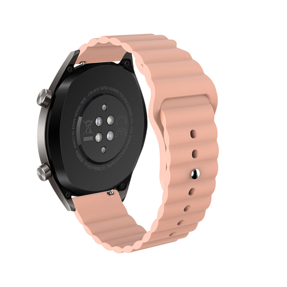 Wave Style Silicone Watch Band For Samsung Galaxy Watch 42/46mm Gear S3 Frontier/Classic(Flesh)