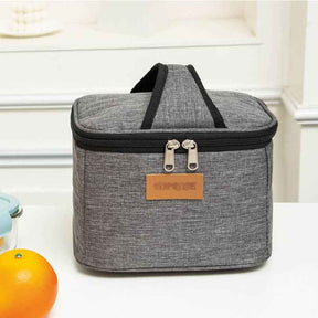 Portable Insulated Lunch Bag for Adults and Kids Waterproof Large Capacity Tote Bag-Grey