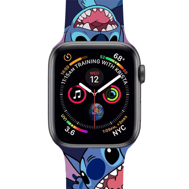 Soft Silicone Cartoon Stitch Bands for Apple Watch Series SE/6/5/4/3/2/1-C24