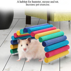 2 Pack Wooden Hamster Ladder Bridge Small Animal Hideout