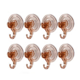 8 Pcs Bathroom Amber Suction Hooks Reusable Vacuum Suction Cup Hook Multi-Use for Home