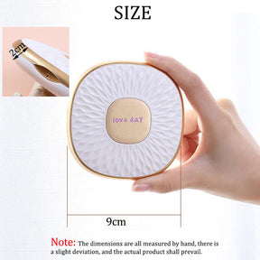 Double Sided Magnification Travel Makeup Mirror-Pearl White