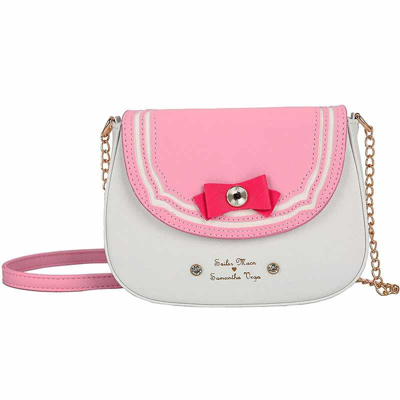 Fashion Kawaii Anime Sailor Moon Cosplay Purse Bow Chain Crossbody Bag-Pink