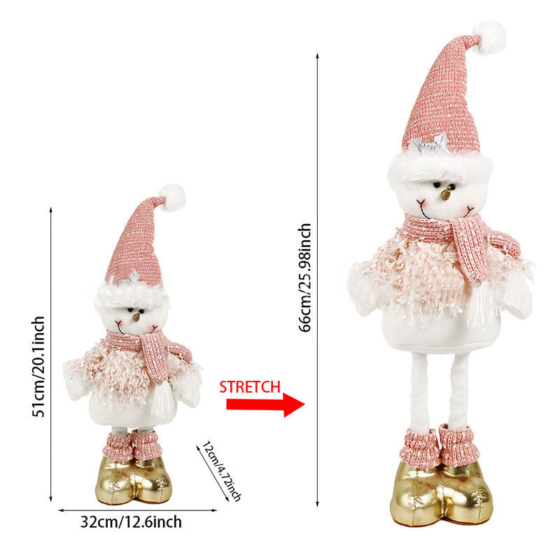 26.3Inch Stractable Snowman Doll Standing Plush Decorations