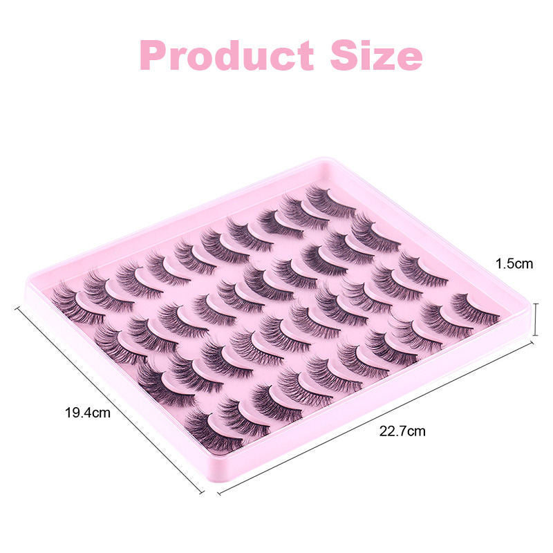 20 Pairs of False Eyelashes Mixed Natural Thick Cat Eye Lashes
