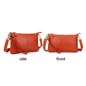 Leather Clutch Small Envelope Crossbody Bags for Women-Orange