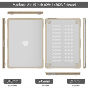 Shockproof Case Solid Color Compatible with Macbook Air 15 2023 A2941-Khaki