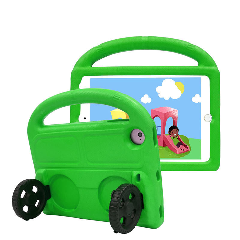 Wheel iPad Case For iPad Mini 1/2/3/4/5 Shockproof Stand Cover With Handle Stand-Green