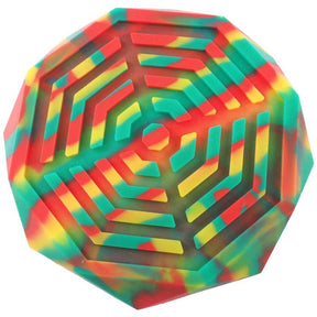 Geometric Silicone Ashtray Eco-Friendly Portable Unbreakable Tabletop Tray for Cigarettes Cigar -Green+Red+Yellow
