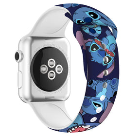 Soft Silicone Cartoon Stitch Bands for Apple Watch Series SE/6/5/4/3/2/1-C24