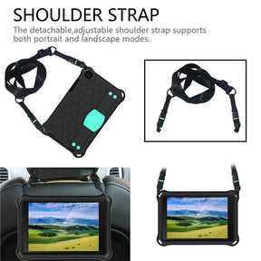 Hive SamSung Tab A 8.0 T290/T295 (2019) Tablet Case Durable Stand Cover With Shoulder Strap-BlackAqua