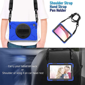 Tablet Case Heavy Duty with Swivel Stand for Lenovo Tab M8 4th Gen-Blue