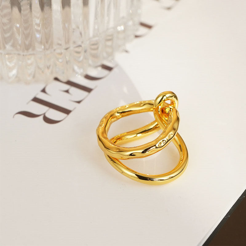 Minimalist Twist Knot Ring For Ladies Couple