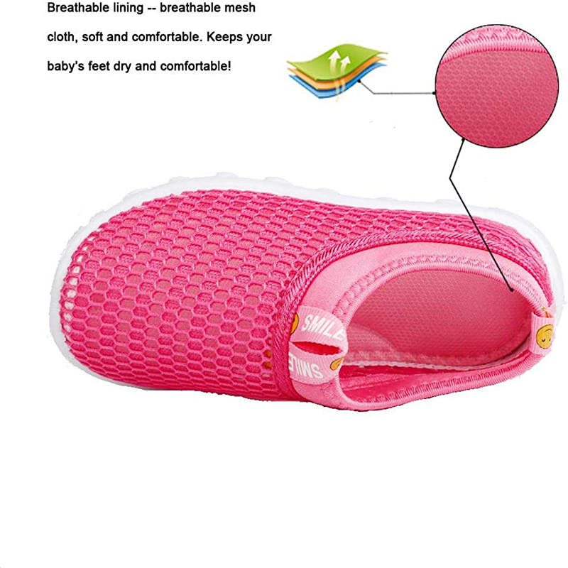 Toddler Kids Water Shoes Breathable Mesh Running Sneakers Sandals for Boys Girls-Pink