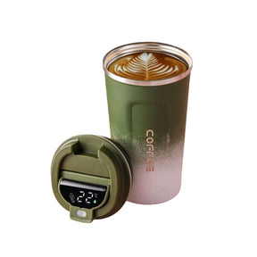 510ML Smart Travel Coffee Mug 304 Stainless Steel LED Display-GradientGreen