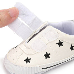 Baby Boys Girls Shoes Non-slip Velcro Sneakers Toddler First Walkers Shoes-StarBlack