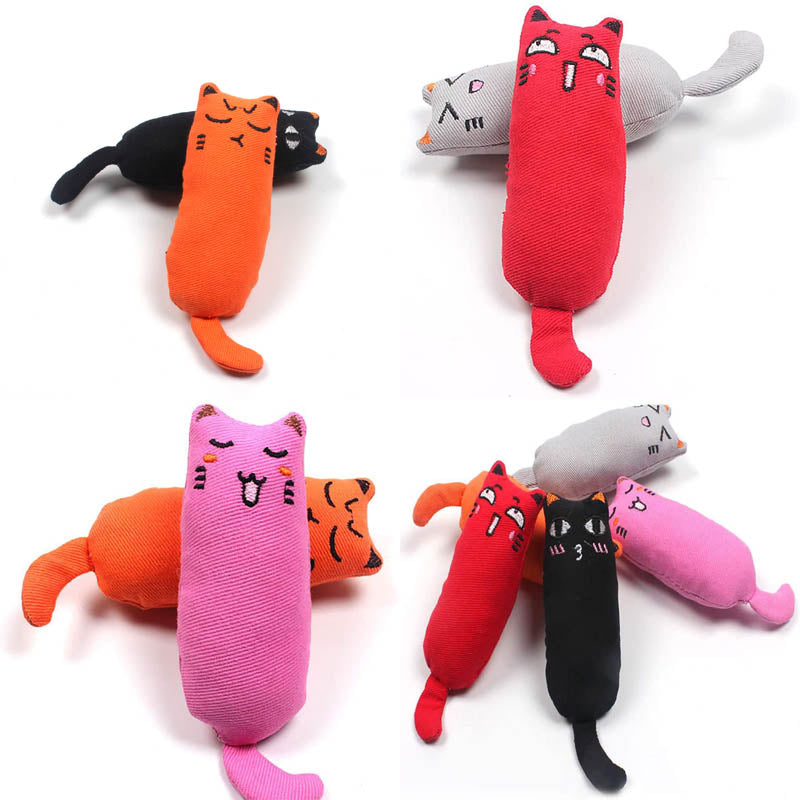 5 Pcs Catnip Toy Catnip Filled Cartoon Mice Cat Teething Chew Toy