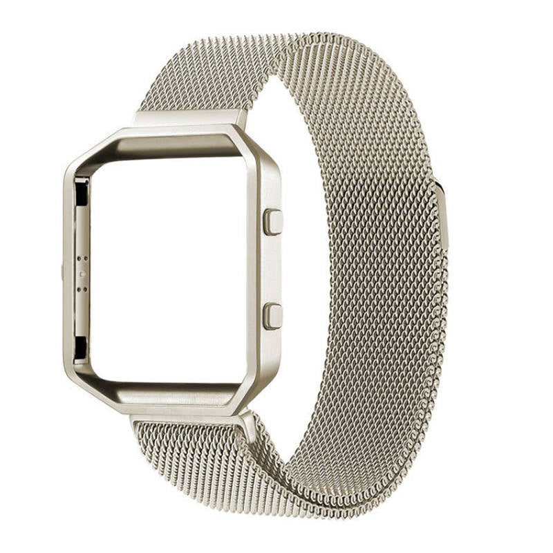 Stainless Steel Bracelet Replacement Strap Without Metal Frame For Fitbit Blaze-Champagne