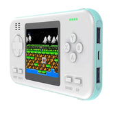 2 in 1 Handheld Game Console 8000mAh Power Bank with 416 Classic FC Games-White Blue