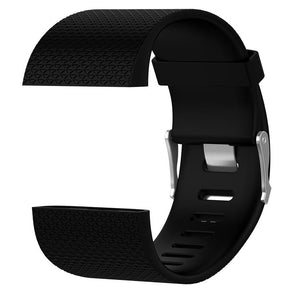 Soft Silicone Band For Fitbit Surge Smart Watch Replacement Accessories-Black