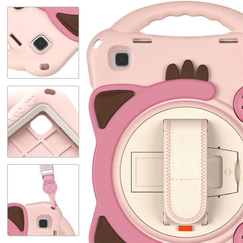 CatA Samsung Tablet for Tab A7 10.4  T500/T505/T507/T505N Built-in Handle Stand With a Strap-Pink