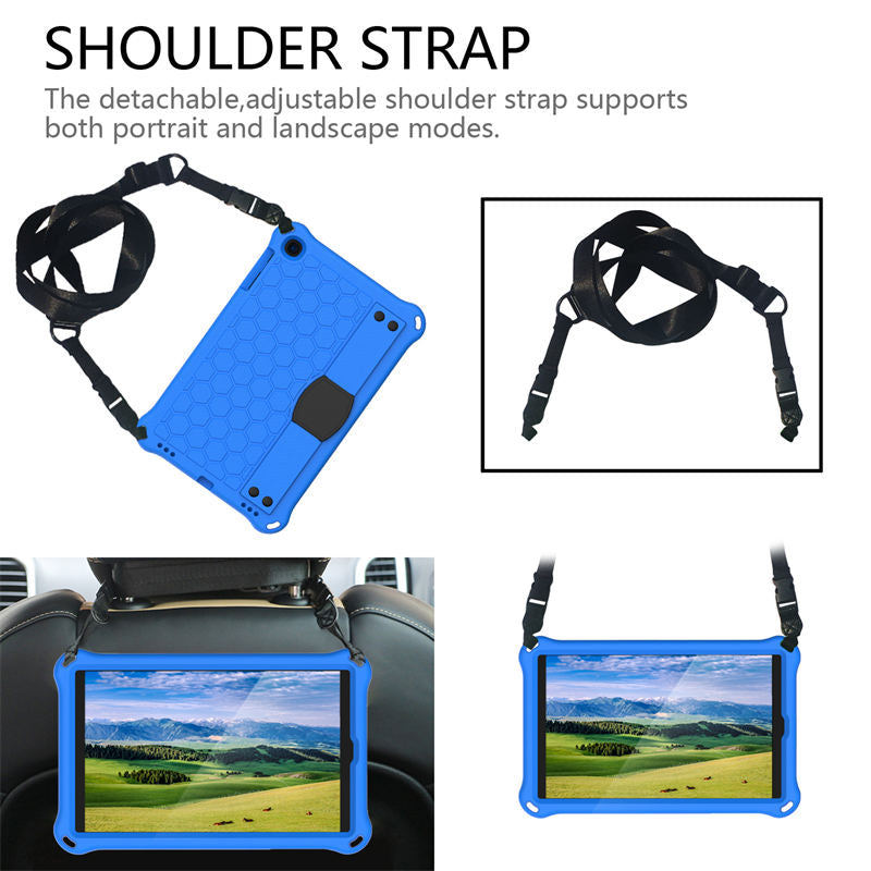 Hive SamSung Tab A 10.1 T510/T515(2019) Tablet Case Durable Stand Cover With Shoulder Strap-BlueBlack