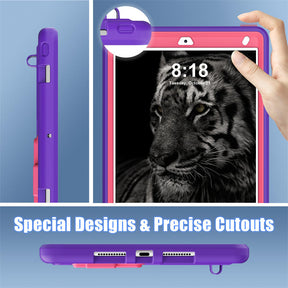 iPad Case Heavy Duty with Kickstand for iPad 10.2 inch 2021/2020/2019-PurpleRosered