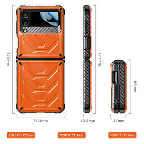 6.7inch Armored Full-Body Rugged Protection Case for Samsung Galaxy Z Flip 4-Orange