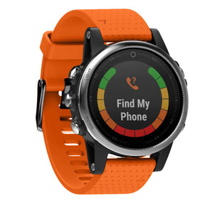 Watch Band For Garmin Fenix  Fenix 5S/ 5S Plus/6S/ 6S Pro Soft Silicone 20mm Replacement Strap Black Steel Buckle-Orange