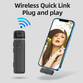 2.4G Mini Wireless Lavalier Microphone for Video Recording-White
